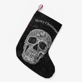 Skull Head Schwarz und Weiß Gothic Weihnachten Kleiner Weihnachtsstrumpf