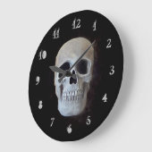 Skull Head Schwarz-weiß Gothic Spooky Cool Große Wanduhr (Winkel)