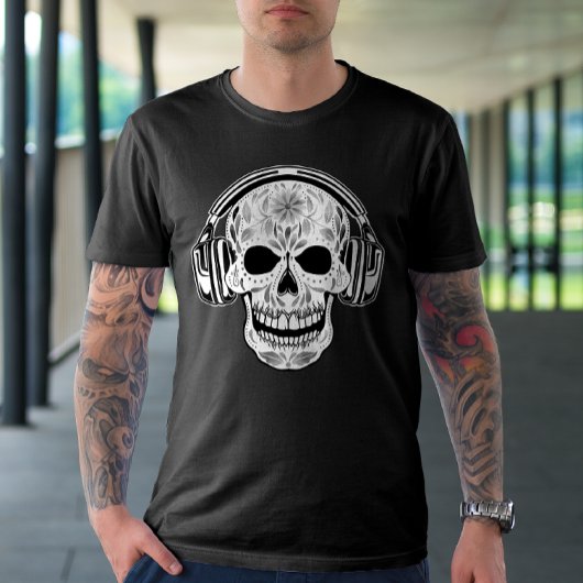 Skull Headphone Music T - Shirt