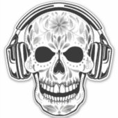 Skull-Headphone-Musik Aufkleber (Vorderseite)