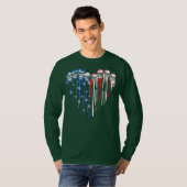 Skull Heart Dripping American Flag 4th Of July T-Shirt (Vorne ganz)