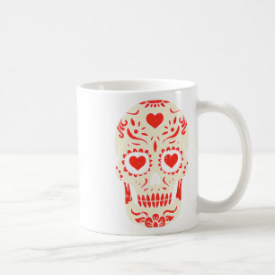 Skull Heart Eyes Valentinstag Cool mexikanische Sk Kaffeetasse