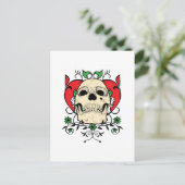 Skull Heart Grunge Postkarte (Stehend Vorderseite)