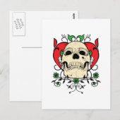 Skull Heart Grunge Postkarte (Vorne/Hinten)