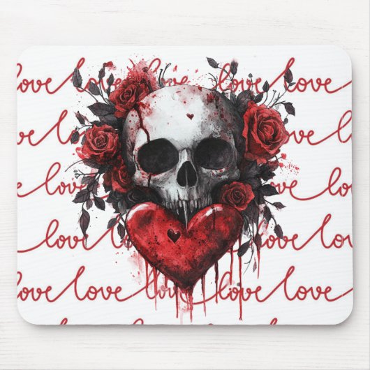 Skull & Heart “Love” Mousepad (Vorne)