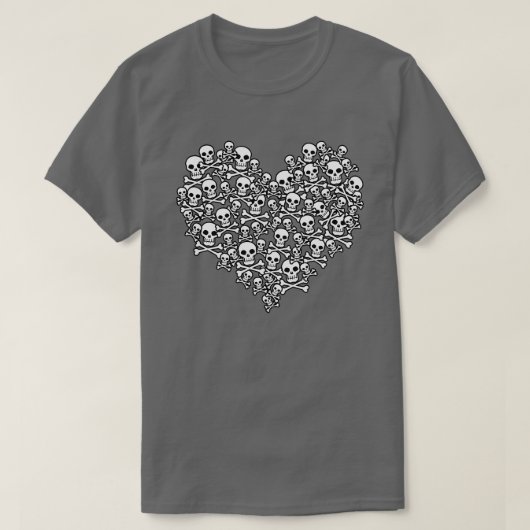 Skull Heart Ouline T - Shirt (Design vorne)