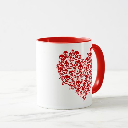 Skull Heart Red Tasse (VorderseiteRechts)