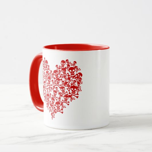 Skull Heart Red Tasse (Vorderseite Links)
