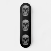 Skull - Heavy Metal Fantasy Art Black Skateboard (Vorderseite)