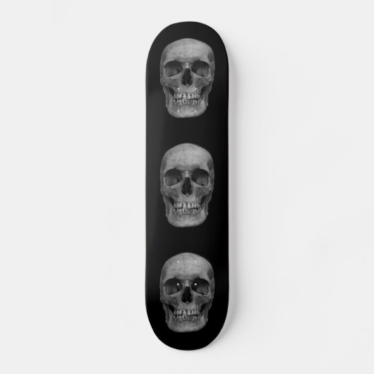 Skull - Heavy Metal Fantasy Art Black Skateboard (Vorderseite)