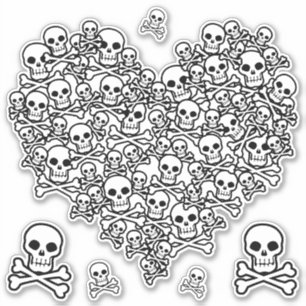 Skull-Heftsticker Aufkleber