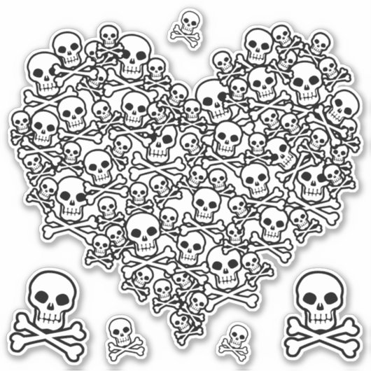 Skull-Heftsticker Aufkleber (Vorderseite)