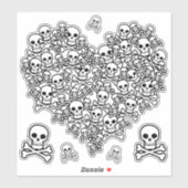 Skull-Heftsticker Aufkleber (Blatt)