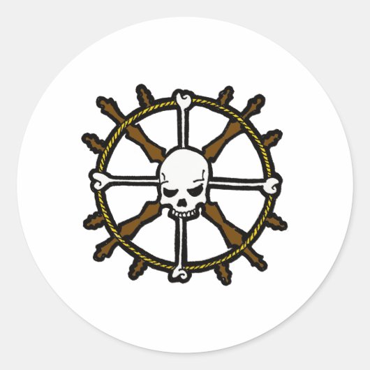 Skull Helm Runder Aufkleber (Vorderseite)