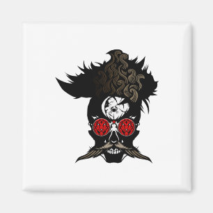 Skull Hipster Mustache Gles Lion Tribal Mustached Magnet