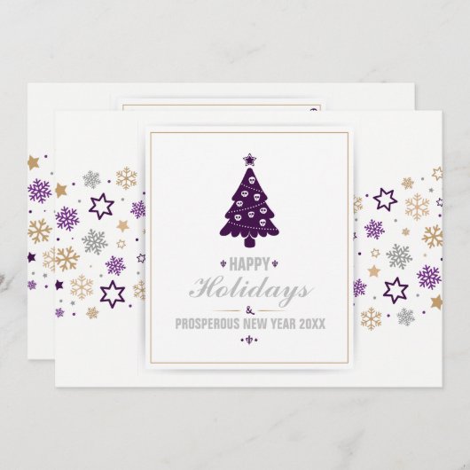 Skull Holiday Greetings Feiertagskarte (Vorne/Hinten)