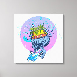 Skull Holidays surf girl Sun tanning Schädel vance Leinwanddruck