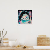 Skull Horned Sea Serpent Hexy AI Art Matte Value Poster (Küche)