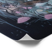 Skull Horned Sea Serpent Hexy AI Art Matte Value Poster (Ecke)