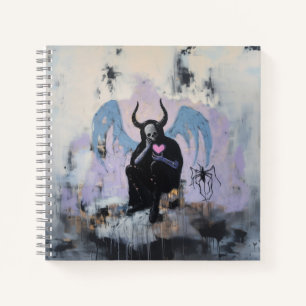 Skull Horns Spider Herz Magische Hexe Kunst Notizblock