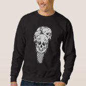 Skull Ice Cream Cone Gothic Goth Creepy Halloween  Sweatshirt (Vorderseite)