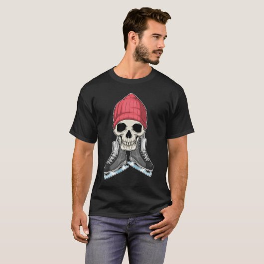 Skull Ice skating Ice skates T-Shirt (Vorne ganz)