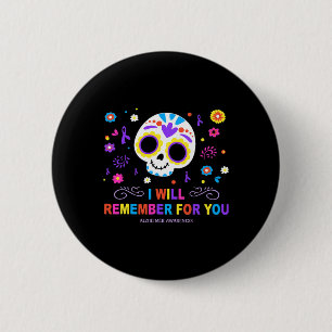 Skull Ich werde für Sie denken Alzheimerheimer Awa Button