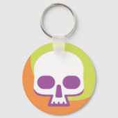 Skull Icon White Orange Green Schlüsselanhänger (Vorderseite)