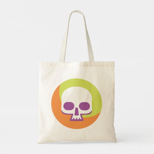Skull Icon White Orange Green Toag Tasche (Rückseite)
