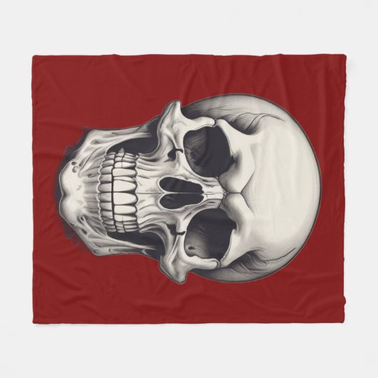Skull Illustration Fleecedecke (Vorderseite (Horizontal))