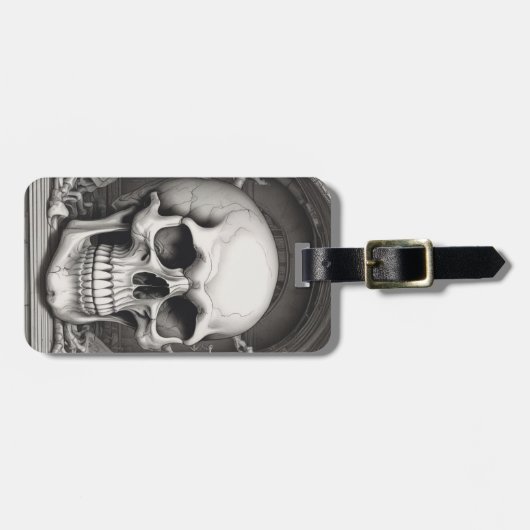Skull Illustration Gepäckanhänger (Vorderseite horizontal)