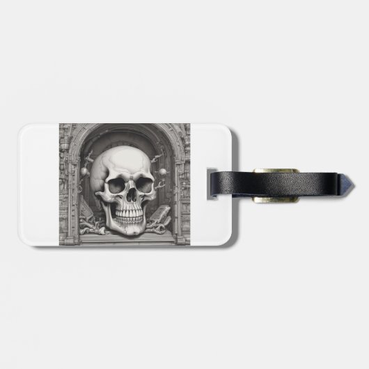 Skull Illustration Gepäckanhänger (Rückseite horizontal)