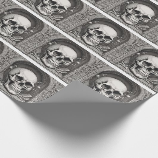 Skull Illustration Geschenkpapier (Ecke)