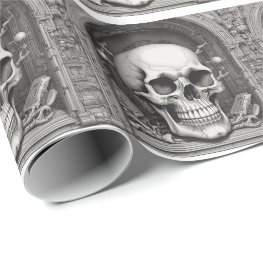 Skull Illustration Geschenkpapier (Rolleneckpunkt)