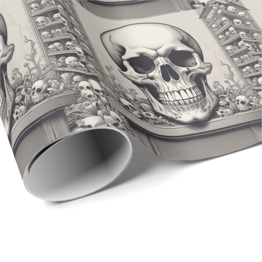 Skull Illustration Geschenkpapier (Rolleneckpunkt)