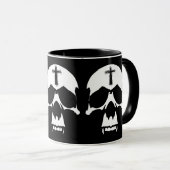 Skull-Illustration in gotischem Schwarz-Weiß-Dämon Tasse (VorderseiteRechts)