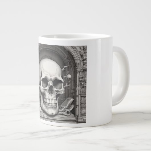 Skull Illustration Jumbo-Tasse (Vorderseite Rechts)