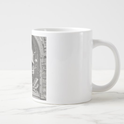 Skull Illustration Jumbo-Tasse (Rechts)