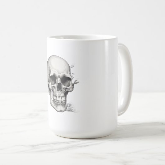 Skull Illustration Kaffeetasse (VorderseiteRechts)