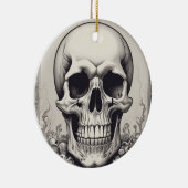Skull Illustration Keramik Ornament (Rechts)