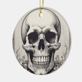 Skull Illustration Keramik Ornament (Links)