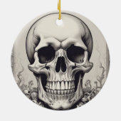 Skull Illustration Keramik Ornament (Hinten)