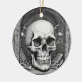 Skull Illustration Keramik Ornament (Links)
