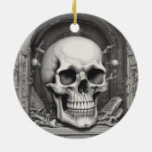 Skull Illustration Keramik Ornament (Hinten)