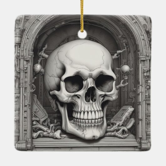 Skull Illustration Keramikornament (Rückseite)