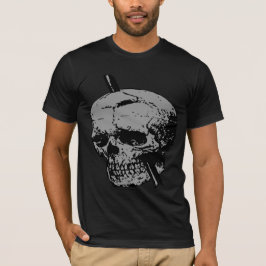 Skull Illustration mit Tamping Eisen Vector Grau T-Shirt