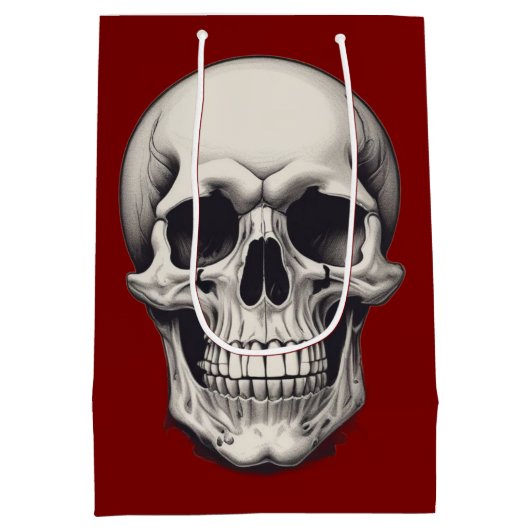 Skull Illustration Mittlere Geschenktüte (Rückseite)