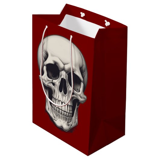 Skull Illustration Mittlere Geschenktüte (Rückseite Schrägansicht)