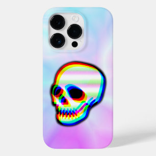 Skull Illustration Neon Stil auf pastellfarbenem H Case-Mate iPhone 14 Pro Hülle