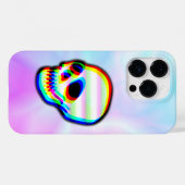 Skull Illustration Neon Stil auf pastellfarbenem H Case-Mate iPhone Hülle (Rückseite (Horizontal))